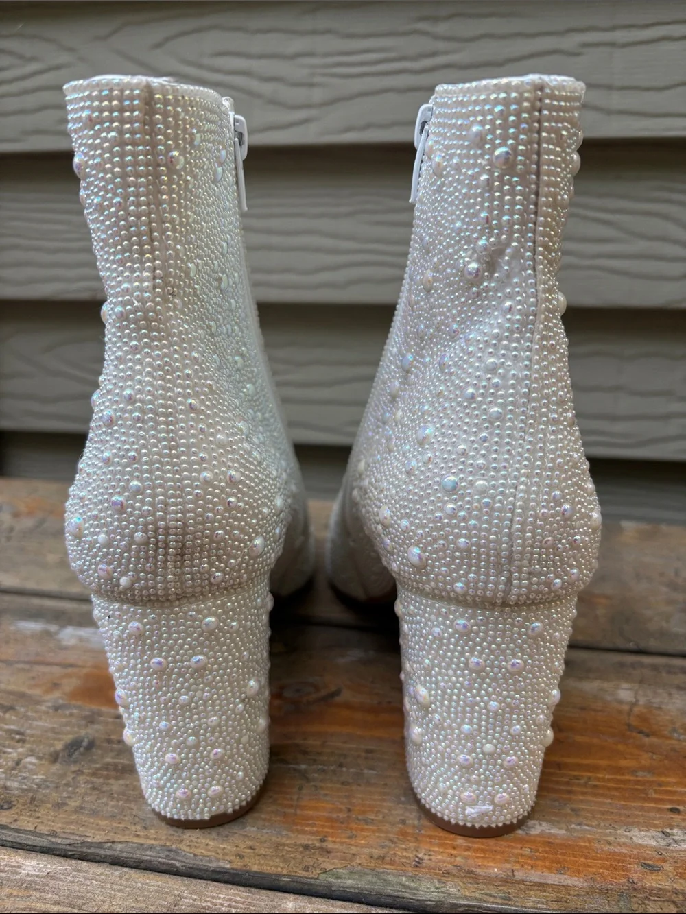 Betsey Johnson Cady Dress Ankle Boots Pearl Rhinestone Embellished 10 Lulus $159
